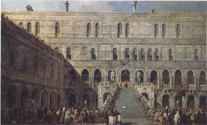 Francesco Guardi The Coronation of the Doge on the Staircase of the Giants at the Ducal Palace (mk05) oil painting picture